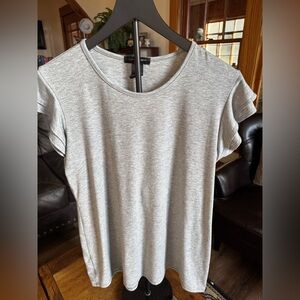 Love Cameron Gray Ruffle Sleeve Top Women’s 1X